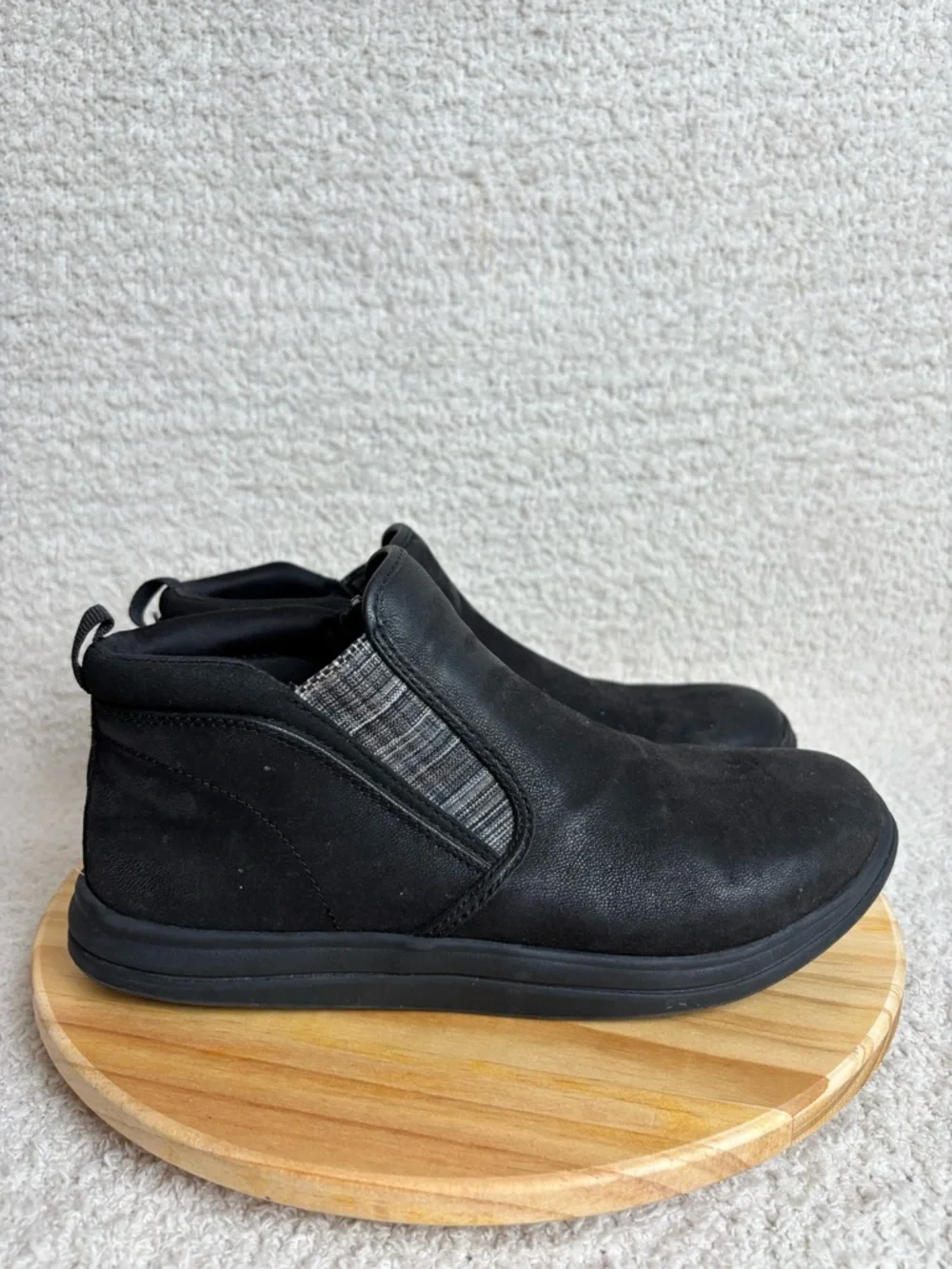 Clarks Cloudsteppers Boots Womens 7.5 Breeze Clover Side Zipper in Black